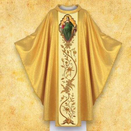 Embroidered Chasuble with Photographic Image "St. Barbara"