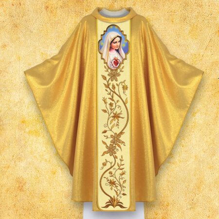 Embroidered Chasuble with Photographic Image of Our Lady of Fatima