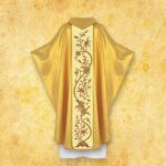 Embroidered chasuble with a photographic image of "The Heart of Mary"