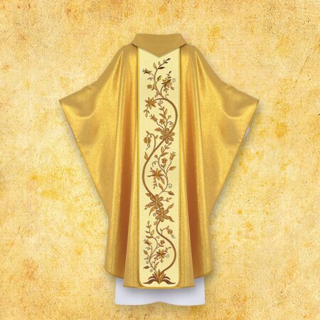 Embroidered chasuble with a photographic image of "The Heart of Mary"