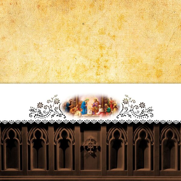 Openwork altar tablecloth - laser cut with thermal sublimation printing