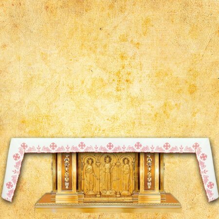 Embroidered tablecloth "Calvario" red - any size