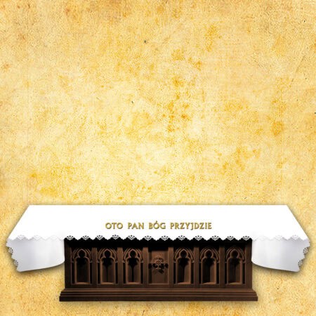  Laser-cut photo tablecloth "Behold, the Lord God Will Come"