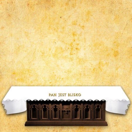 Laser-cut photo tablecloth "The Lord is Near"