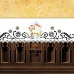 Openwork altar tablecloth - laser cut with thermal sublimation printing