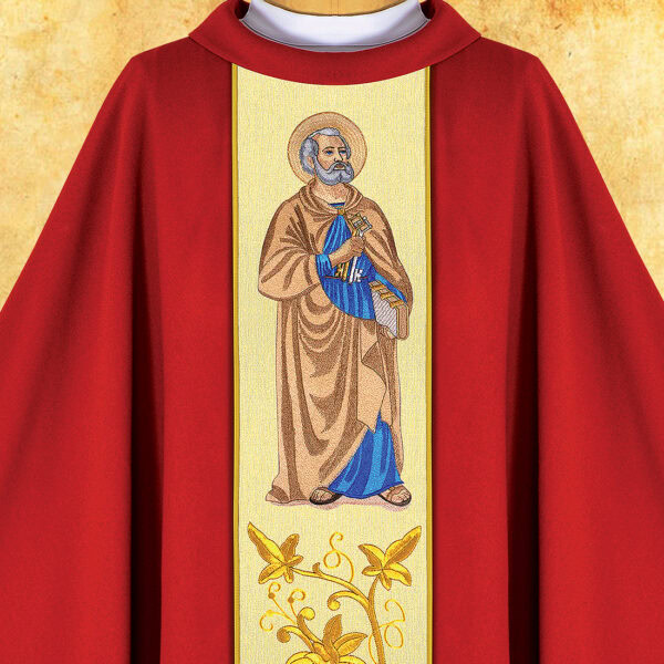 Chasuble with embroidered image "St. Peter"