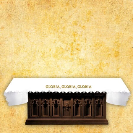Laser-cut photo tablecloth "Gloria Gloria Gloria"