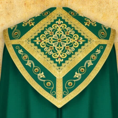 Embroidered cope "Brillante-Verde"
