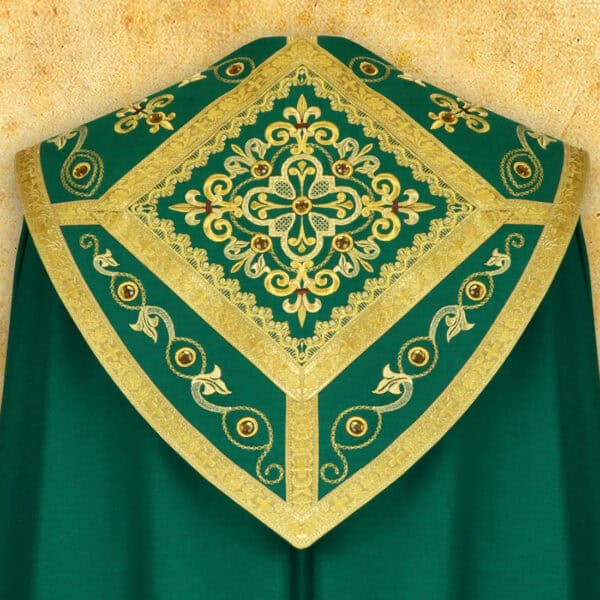 Embroidered cope "Brillante-Verde"
