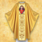 Embroidered Chasuble with Photographic Image of "Heart of Jesus"