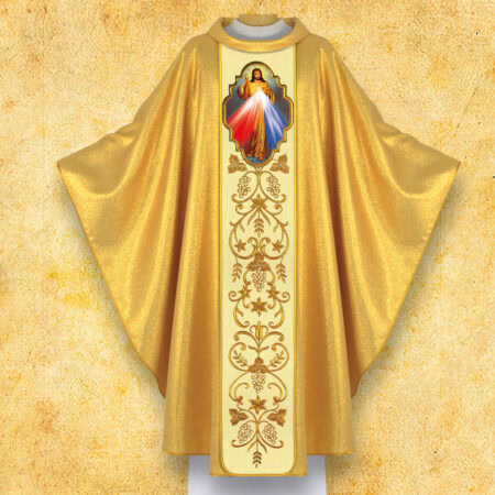 Embroidered Chasuble with Photographic Image of "Heart of Jesus"