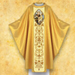 Embroidered chasuble with a photographic image of "St. Anthony"
