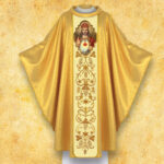 Embroidered Chasuble with Photographic Image of "Heart of Jesus"