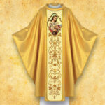 Embroidered Chasuble with Photographic Image of "Heart of Jesus"