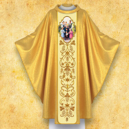 Embroidered Chasuble with Photographic Image "The Ulma Family"