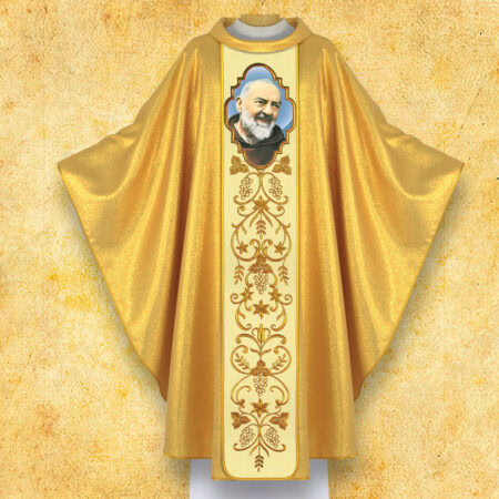 Embroidered Chasuble with Photographic Image of "Heart of Jesus"