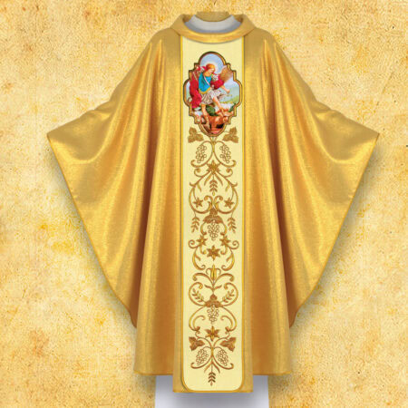 Embroidered Chasuble with Photographic Image of "Heart of Jesus"