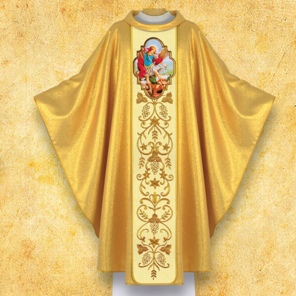 Embroidered Chasuble with Photographic Image of "Heart of Jesus"