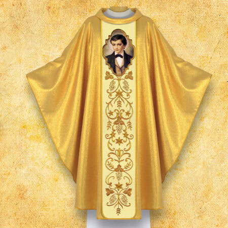 Embroidered Chasuble with Photographic Image of "Heart of Jesus"