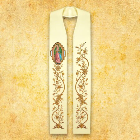 Embroidered stole with photographic image "Our Lady of Gietrzwałdzka"