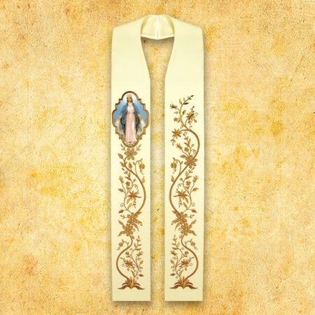 Embroidered Stole with Photographic Image "Heart of Mary"