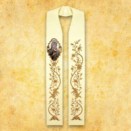 Embroidered Stole with Photographic Image "Heart of Mary"