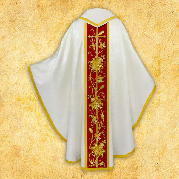 Embroidered chasuble "Classico Bianco"