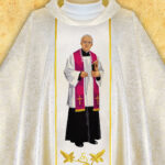 Chasuble with embroidered image of "Blessed Father Sopoćko"