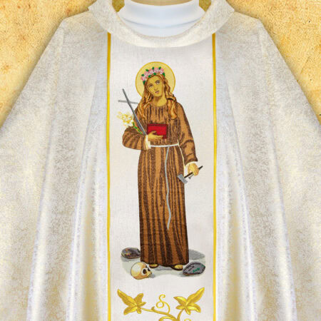 Chasuble with embroidered image of "St. Rosalia"