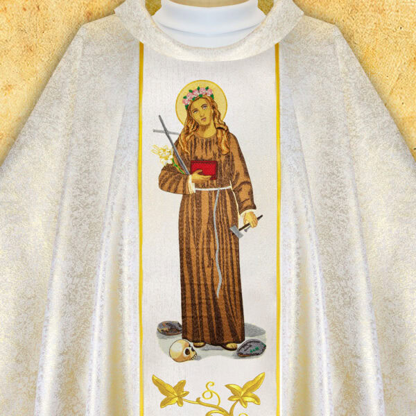 Chasuble with embroidered image of "St. Rosalia"