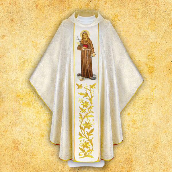 Chasuble with embroidered image of "St. Rosalia"
