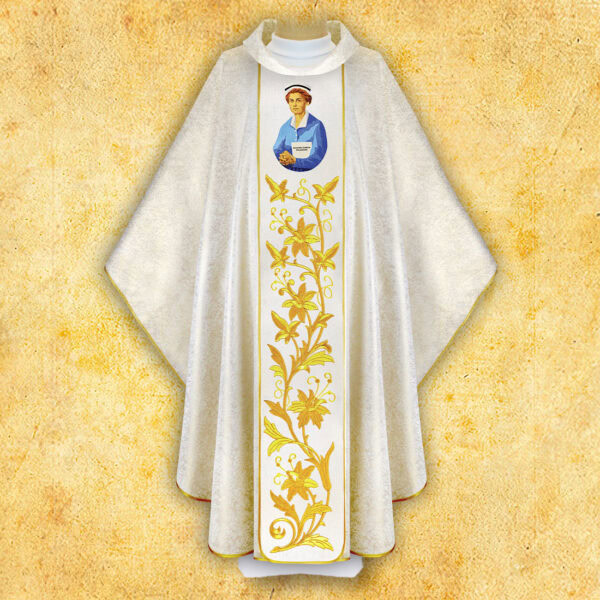 Chasuble with embroidered image of "Blessed Hanna Chrzanowska"