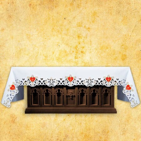 Embroidered tablecloth "Heart of Jesus" with image (length up to 280 cm)