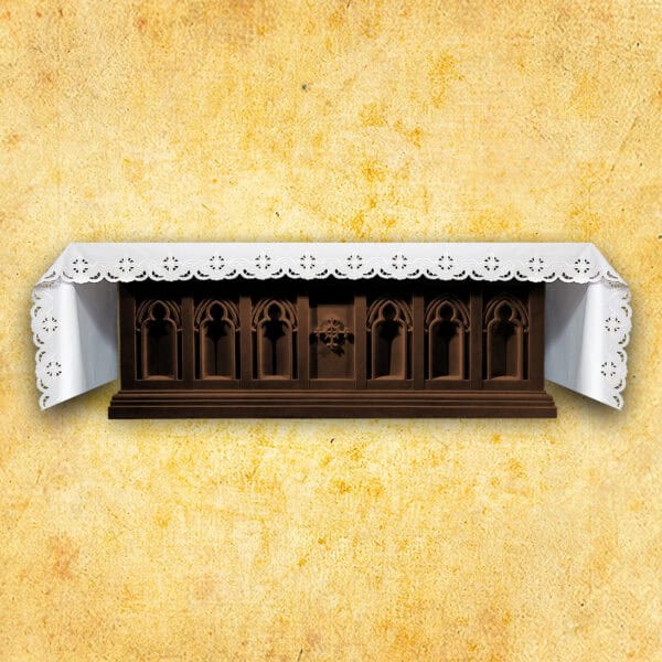 Embroidered tablecloth "Crosses in a Square" White - any size