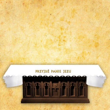 Laser-cut photo tablecloth "Come, Lord Jesus"