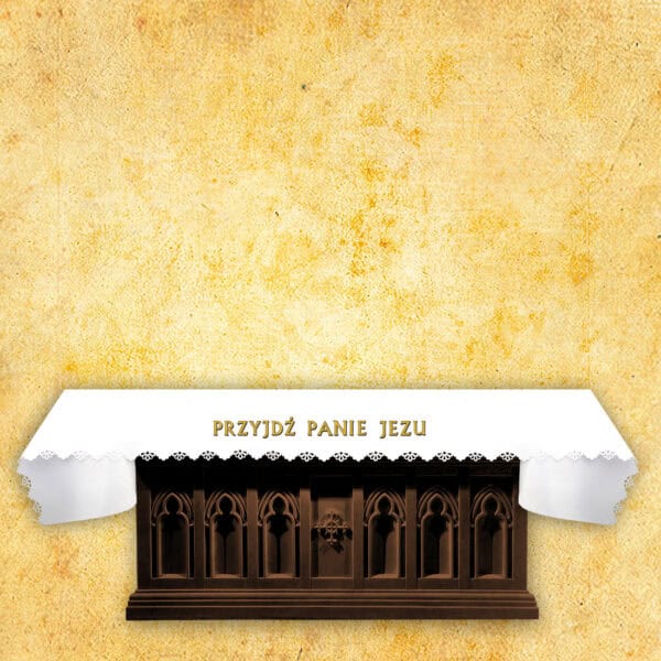 Laser-cut photo tablecloth "Come, Lord Jesus"