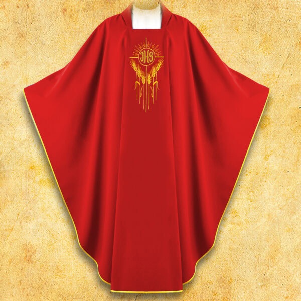 Embroidered chasuble "IHS with Ears of Corn"
