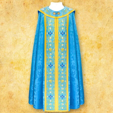 Embroidered chasuble "Massimo-Blu"