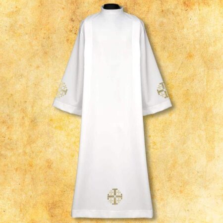 Embroidered alb "Jerusalem Crosses" gold