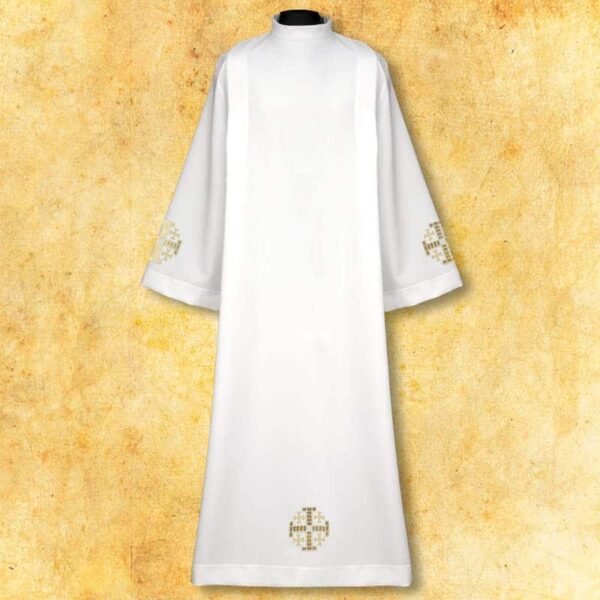 Embroidered alb "Jerusalem Crosses" gold