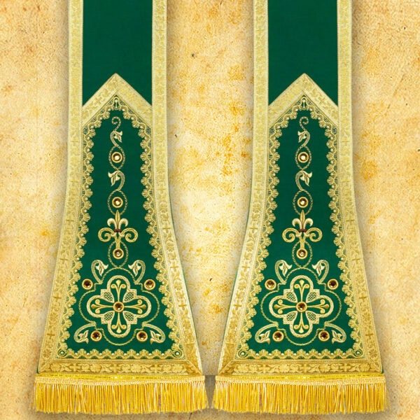 Embroidered Roman stola "Brillante-Verde" - Image 3
