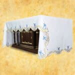 Embroidered tablecloth "Ave Maria - Blue"