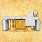 Embroidered tablecloth "Crosses in a Square - White"