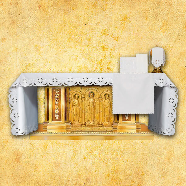 Embroidered tablecloth "Crosses in a Square - White"