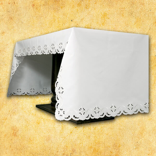 Embroidered tablecloth "Crosses in a Square - White"