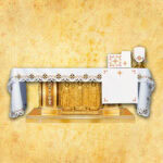 Embroidered tablecloth "Crosses in a Square - Colorful"