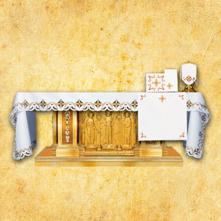 Embroidered tablecloth "Crosses in a Square - Colorful"