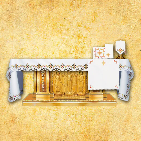 Embroidered tablecloth "Crosses in a Square - Colorful"