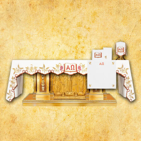  Embroidered tablecloth "Alfa Omega" - with the symbol of a book (length up to 280 cm)