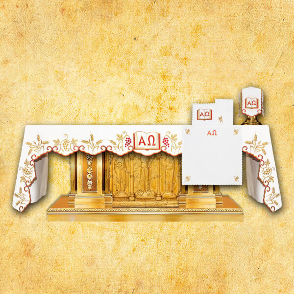 Embroidered tablecloth "Alfa Omega" - with the symbol of a book (length up to 280 cm)